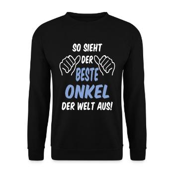 bester Onkel der Welt Pate Patenonkel - Unisex Pullover - Schwarz - Vorne - Alina (178cm) & Michal (187cm)