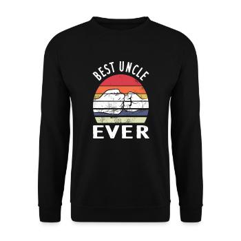 Best Uncle ever Patenonkel Onkel Taufpate Pate - Unisex Pullover - Schwarz - Vorne - Alina (178cm) & Michal (187cm)