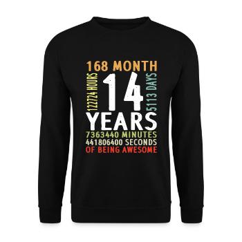 14th birthday boy girl man woman 14 years - Unisex Sweatshirt - black - Front - Alina (178cm) & Michal (187cm)