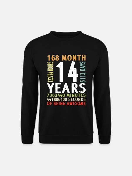 14. Geburtstag Junge Mädchen Mann Frau 14 Jahre - Unisex Pullover - Schwarz