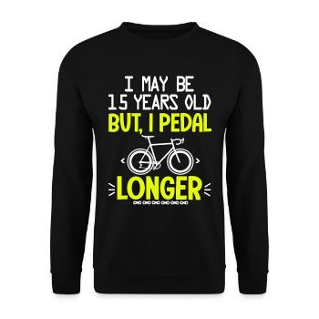 15 years old anniversary cycling 15 th - Unisex Sweatshirt - black - Front - Alina (178cm) & Michal (187cm)