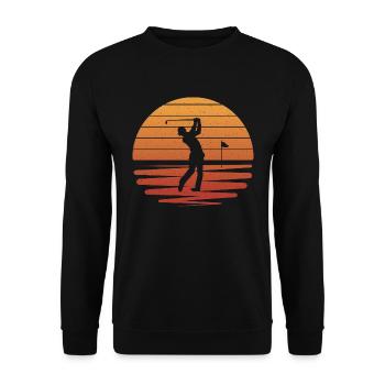 Golf Golfer Girl Golfspieler Golfen - Unisex Pullover - Schwarz - Vorne - Alina (178cm) & Michal (187cm)