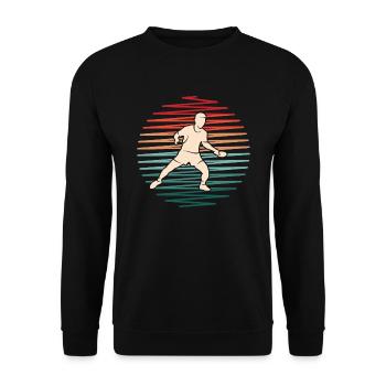 Ping Pong Joueur de tennis de table Vintage Tennis de table - Sweat-shirt Unisexe - noir - Devant - Alina (178cm) & Michal (187cm)