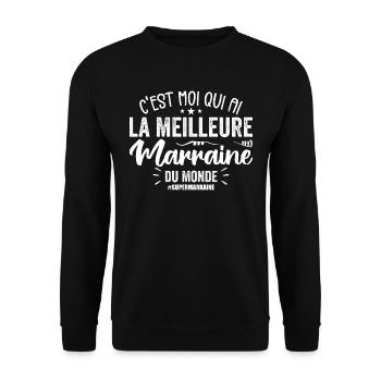 Meilleure Marraine Super Marraine Cadeau Marraine - Sweat-shirt Unisexe - noir - Devant - Alina (178cm) & Michal (187cm)