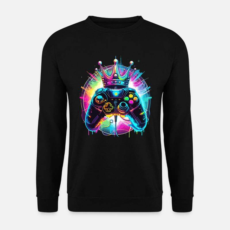 Gaming controller with crown - Unisex Sweatshirt - black