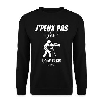 J peux pas j ai tournage - Sweat-shirt Unisexe - noir - Devant - Alina (178cm) & Michal (187cm)