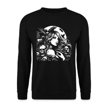 belle fille et corbeaux - Sweat-shirt Unisexe - noir - Devant - Alina (178cm) & Michal (187cm)