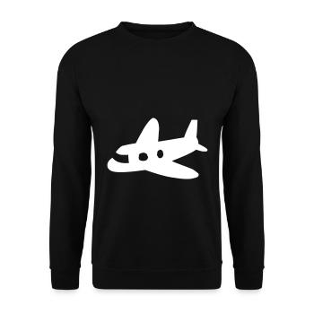 Flugzeug - Unisex Pullover - Schwarz - Vorne - Alina (178cm) & Michal (187cm)