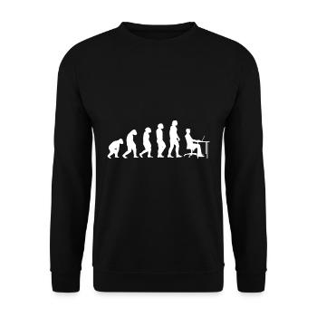 Computer Scientists / Gamers - Evolution of Prehistoric Man - Unisex Sweatshirt - black - Front - Alina (178cm) & Michal (187cm)