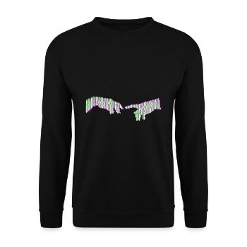 Michelangelo's Creation of Adam Lineart - Unisex Sweatshirt - black - Front - Alina (178cm) & Michal (187cm)