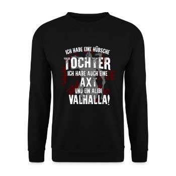 Wikinger - Unisex Pullover - Schwarz - Vorne - Alina (178cm) & Michal (187cm)