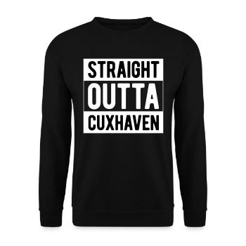 Cuxhaven straight outta cuxhaven - Unisex Pullover - Schwarz - Vorne - Alina (178cm) & Michal (187cm)