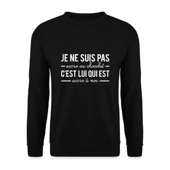 C'est le chocolat qui est accro à moi humour - Sweat-shirt Unisexe - noir - Devant - Alina (178cm) & Michal (187cm)