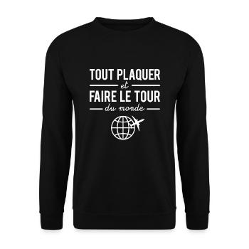 Tout plaquer et faire le tour du monde - Sweat-shirt Unisexe - noir - Devant - Alina (178cm) & Michal (187cm)