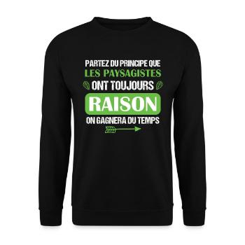 Paysagiste - Homme - Meilleur - Raison - Cadeau - Sweat-shirt Unisexe - noir - Devant - Alina (178cm) & Michal (187cm)