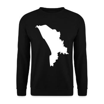 Moldawien Landkarte Flagge - Unisex Pullover - Schwarz - Vorne - Alina (178cm) & Michal (187cm)
