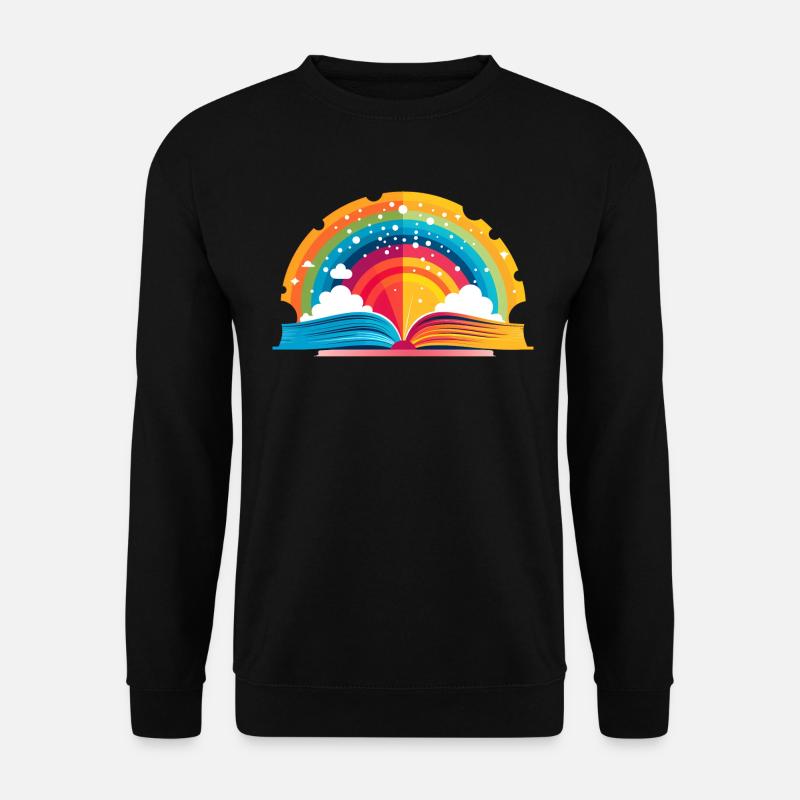 regenbogen buch mit wolken - Unisex Pullover - Schwarz