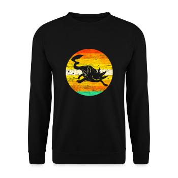 Axolotl Retro Vintage Design Amphibian Axolotls - Sweat-shirt Unisexe - noir - Devant - Alina (178cm) & Michal (187cm)
