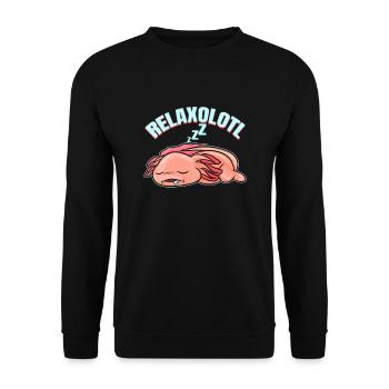 Axolotl Funny Aquarium Pet Amphibians - Unisex Sweatshirt - black - Front - Alina (178cm) & Michal (187cm)