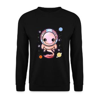 Axolotls in space aquarium pet axolotls - Unisex Sweatshirt - black - Front - Alina (178cm) & Michal (187cm)