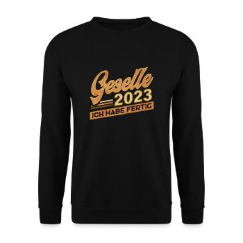 Geselle 2023 Abschluss der Ausbildung zum - Unisex Pullover - Schwarz - Vorne - Alina (178cm) & Michal (187cm)