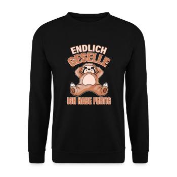 Geselle Abschluss Geschenk Ausbildung - Unisex Pullover - Schwarz - Vorne - Alina (178cm) & Michal (187cm)
