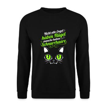 Katze Lustig Kater Geschenk mit Katzen Spruch - Unisex Pullover - Schwarz - Vorne - Alina (178cm) & Michal (187cm)