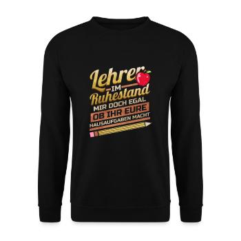 Lehrer im Ruhestand Lustig Pension Schule Rente - Unisex Pullover - Schwarz - Vorne - Alina (178cm) & Michal (187cm)