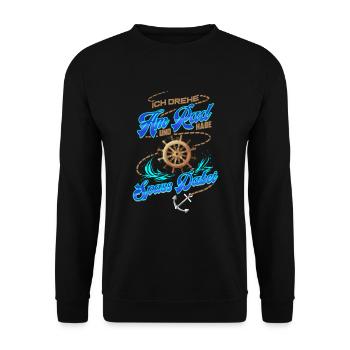Kapitän Geschenk für Seefahrer Fähre Segeln I - Unisex Pullover - Schwarz - Vorne - Alina (178cm) & Michal (187cm)