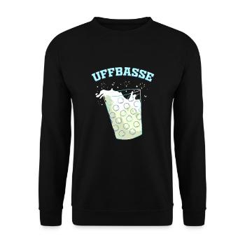 Pfalz Dialekt Lustiges Pfälzer Geschenk Weinfest - Unisex Pullover - Schwarz - Vorne - Alina (178cm) & Michal (187cm)