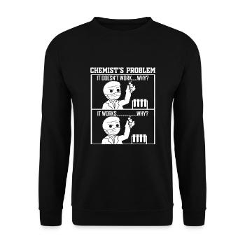 Chemiker Lustiges Geschenk für Chemie Lehrer - Unisex Pullover - Schwarz - Vorne - Alina (178cm) & Michal (187cm)