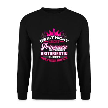 Abiturientin Abschluss Geschenk Abitur für - Unisex Pullover - Schwarz - Vorne - Alina (178cm) & Michal (187cm)