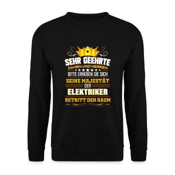 Elektriker Lustiges Geschenk für Elektroniker - Unisex Pullover - Schwarz - Vorne - Alina (178cm) & Michal (187cm)