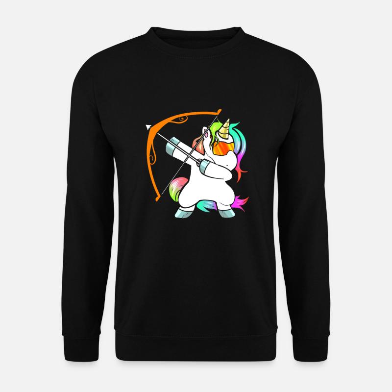 Bogenschießen Einhorn Geschenk für Kinder - Unisex Pullover - Schwarz