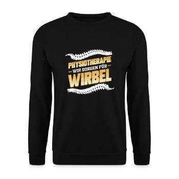 Physiotherapeut Lustig Physiotherapie Wir Sorgen - Unisex Pullover - Schwarz - Vorne - Alina (178cm) & Michal (187cm)