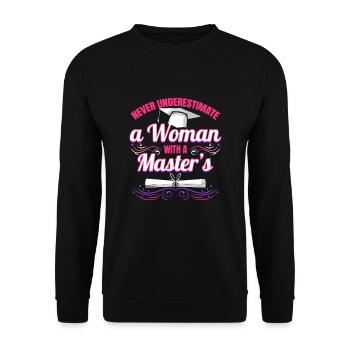 Master's Degree Party Woman Master's Degree University - Unisex Sweatshirt - black - Front - Alina (178cm) & Michal (187cm)