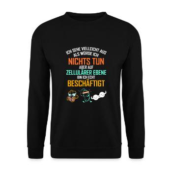 Lustiges Biologen Geschenk Biologie Genetik - Unisex Pullover - Schwarz - Vorne - Alina (178cm) & Michal (187cm)