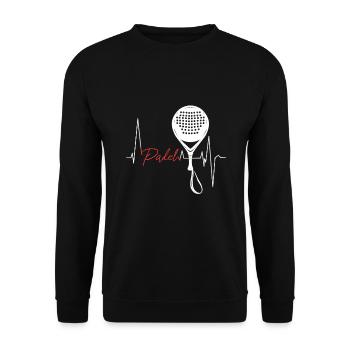 Padel Fan Athlete Gift for Padel Tennis - Unisex Sweatshirt - black - Front - Alina (178cm) & Michal (187cm)