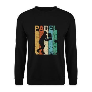 Padel Fan Athlete Gift for Padel Tennis - Unisex Sweatshirt - black - Front - Alina (178cm) & Michal (187cm)