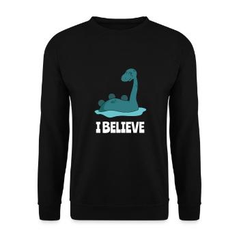 Monstre de Nessie de Loch Ness Monsters - Sweat-shirt Unisexe - noir - Devant - Alina (178cm) & Michal (187cm)