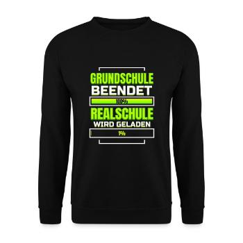 Grundschule Abschluss Realschule 5. Klasse - Unisex Pullover - Schwarz - Vorne - Alina (178cm) & Michal (187cm)