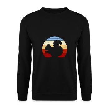 Squirrel Vintage Gift Feed Rodent With - Unisex Sweatshirt - black - Front - Alina (178cm) & Michal (187cm)
