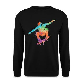 Skateboarder Skateboard Fille Skater Enfants - Sweat-shirt Unisexe - noir - Devant - Alina (178cm) & Michal (187cm)