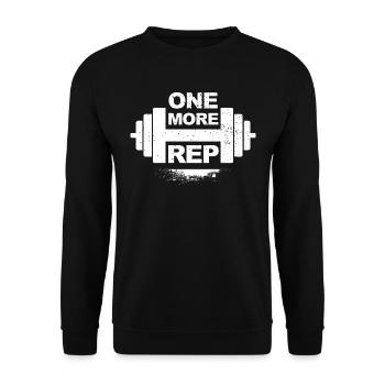 One More Rep - white - Unisex Sweatshirt - black - Front - Alina (178cm) & Michal (187cm)
