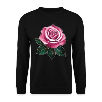 Pink Rose II - Sweat-shirt Unisexe - noir - Devant - Alina (178cm) & Michal (187cm)