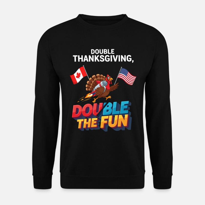 Double Thanksgiving Fun - Unisex Sweatshirt - black