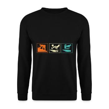 Dachdecker Handwerker Beruf Spruch - Unisex Pullover - Schwarz - Vorne - Alina (178cm) & Michal (187cm)