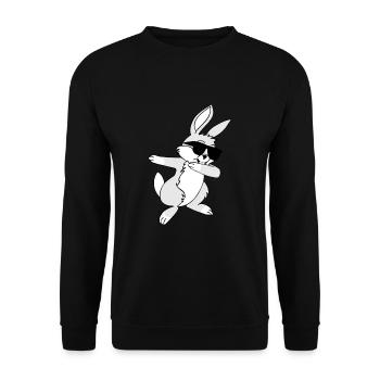 Dabbing Bunny Hip Hop Easter Easter Bunny Gift - Unisex Sweatshirt - black - Front - Alina (178cm) & Michal (187cm)