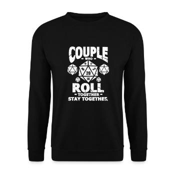 D20 Dice Fantasy Jeu de rôle Cadeau de jeu de rôle - Sweat-shirt Unisexe - noir - Devant - Alina (178cm) & Michal (187cm)