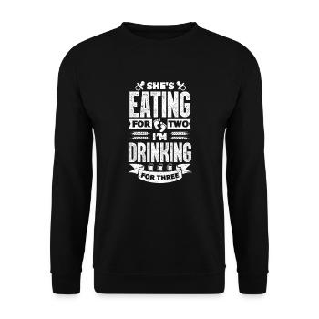 Grossesse Père - Sweat-shirt Unisexe - noir - Devant - Alina (178cm) & Michal (187cm)